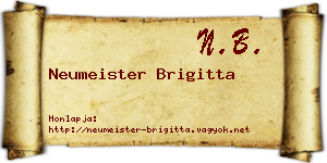 Neumeister Brigitta névjegykártya